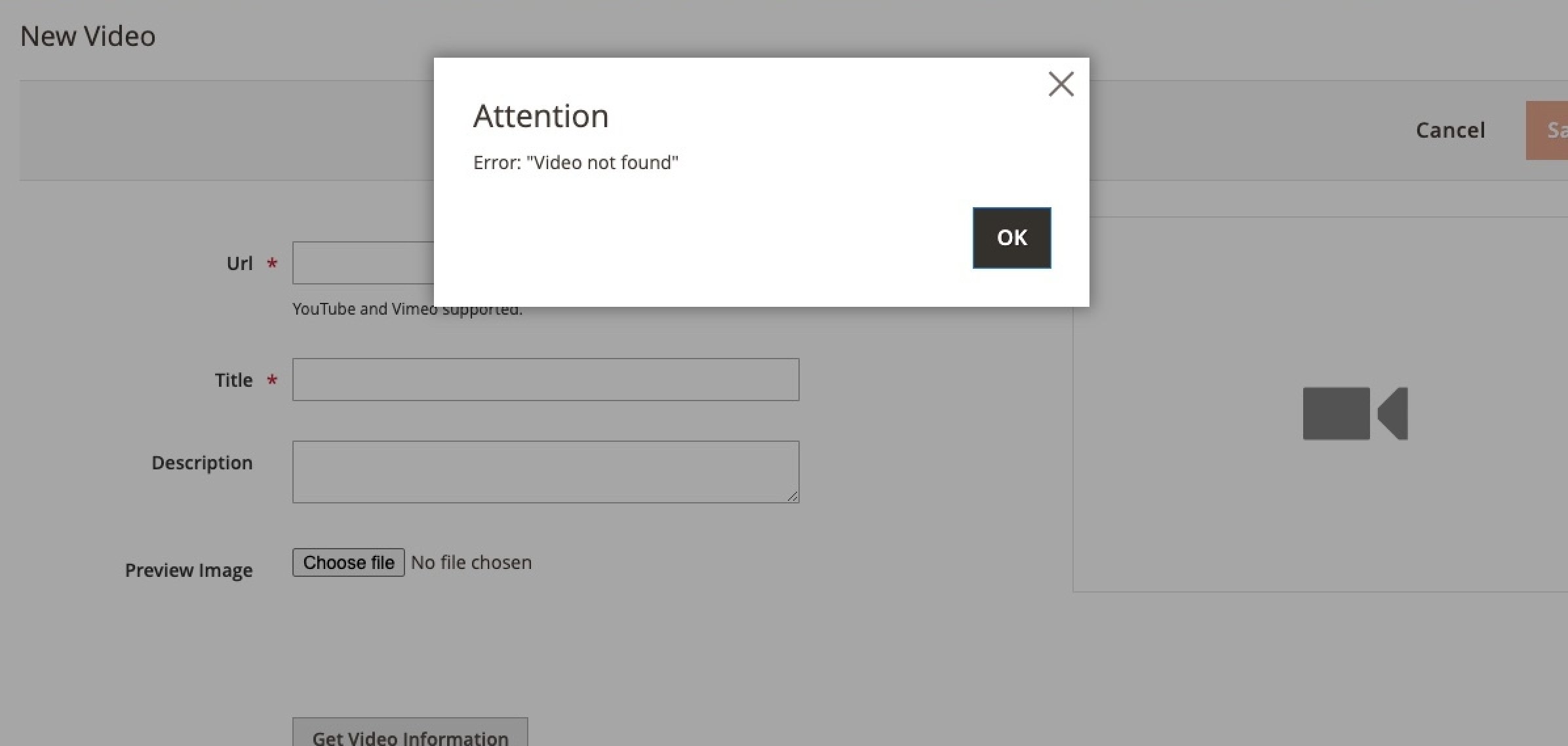Vimeo video not found
